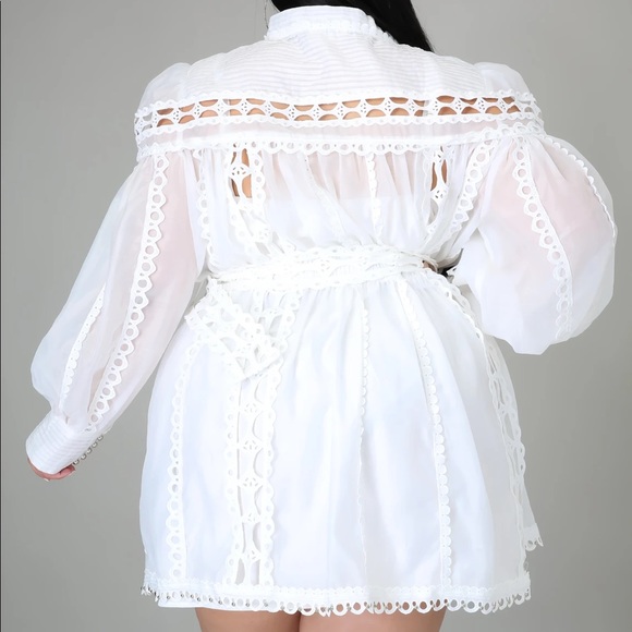 COPY - White Crochet Dress - Picture 3 of 4